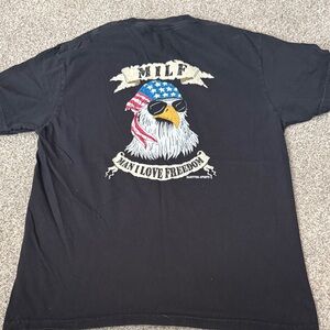 Black Eagle Graphic Tee milf man I love freedom USA